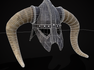 Medieval Viking Horn Helmet 3D Model