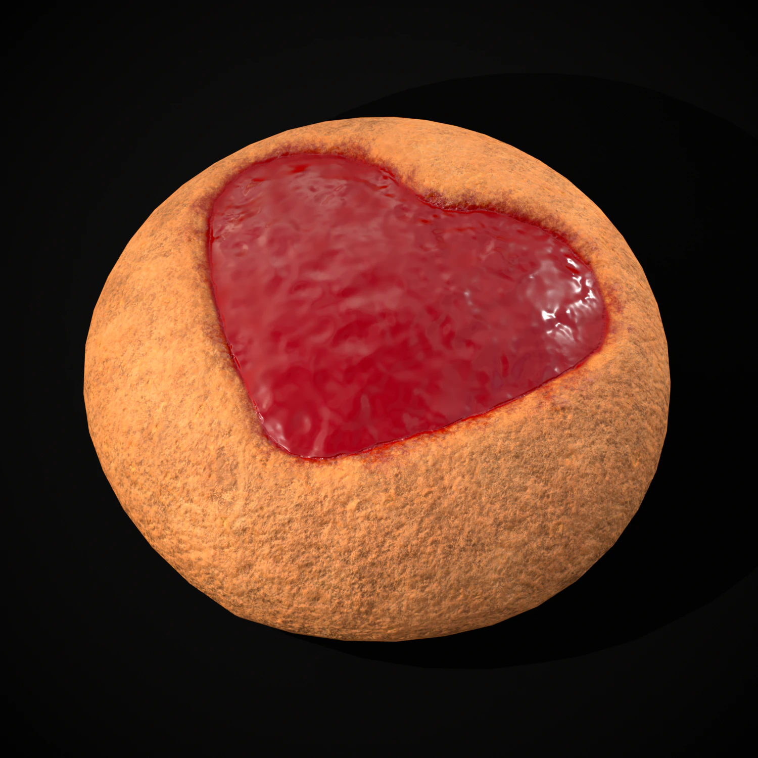 Jelly Heart Biscuit 3D Model .c4d .max .obj .3ds .fbx .stl .blend 