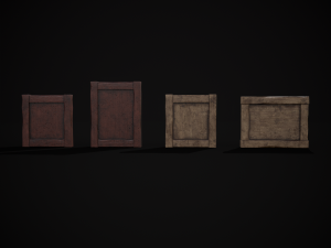 Four Wooden Valentines Picture Frames 3Dモデル