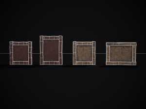 Four Wooden Valentines Picture Frames 3Dモデル