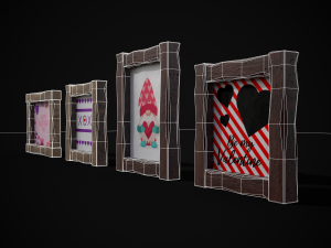 Four Wooden Valentines Picture Frames 3Dモデル