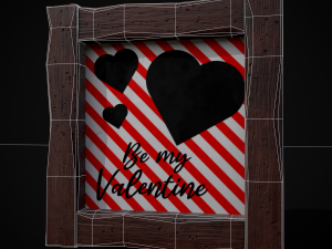 Four Wooden Valentines Picture Frames 3Dモデル