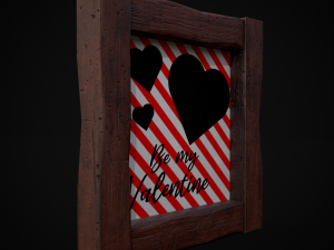 Four Wooden Valentines Picture Frames 3Dモデル