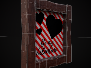 Four Wooden Valentines Picture Frames 3Dモデル