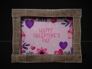 Four Wooden Valentines Picture Frames 3Dモデル