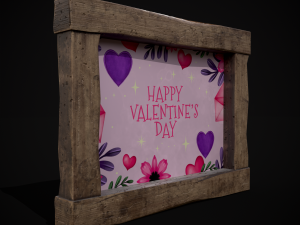 Four Wooden Valentines Picture Frames 3Dモデル