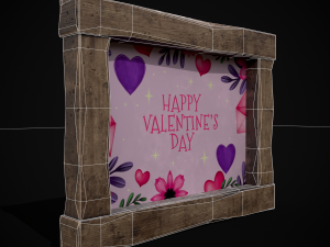 Four Wooden Valentines Picture Frames 3Dモデル