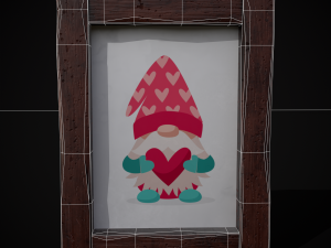 Four Wooden Valentines Picture Frames 3Dモデル