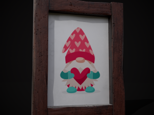 Four Wooden Valentines Picture Frames 3Dモデル