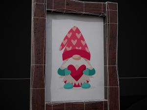 Four Wooden Valentines Picture Frames 3Dモデル