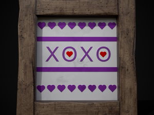 Four Wooden Valentines Picture Frames 3Dモデル