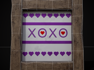 Four Wooden Valentines Picture Frames 3Dモデル