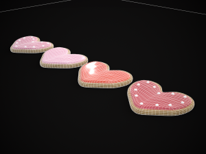 Pink Red Heart Cookies Modelo 3D