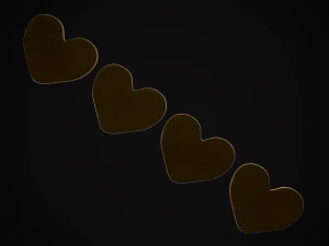 Pink Red Heart Cookies 3D Model