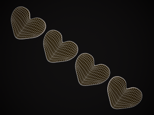 Pink Red Heart Cookies Modelo 3D