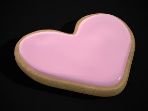 Pink Red Heart Cookies Modelo 3D