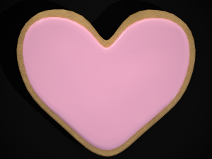 Pink Red Heart Cookies Modelo 3D