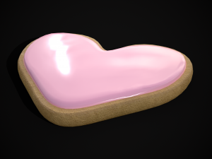 Pink Red Heart Cookies Modelo 3D