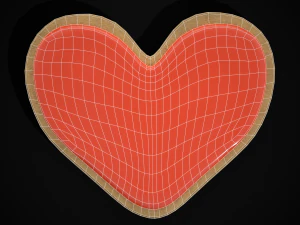 Pink Red Heart Cookies 3D Model