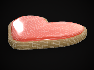 Pink Red Heart Cookies Modelo 3D