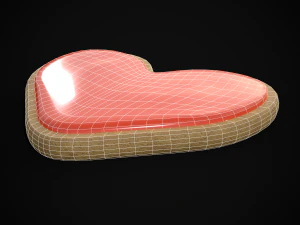 Pink Red Heart Cookies 3D Model