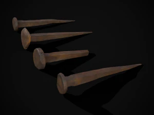 Stare rdzewiejące średniowieczne gwoździe Model 3D