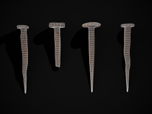 Old Rusting Medieval Nails 3D Model