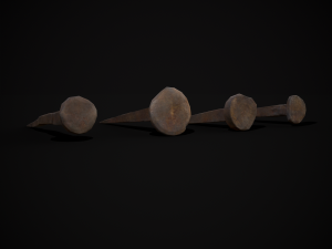 Old Rusting Medieval Nails 3D Model