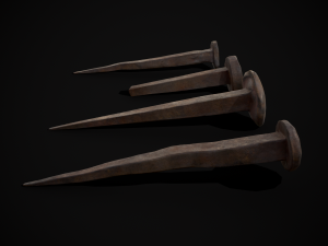 Old Rusting Medieval Nails 3D Model