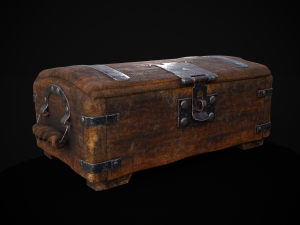 Old Rustic Rose Wood Chest Modelo 3D