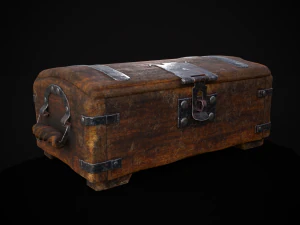 Alte rustikale Truhe aus Rosenholz 3D Modell