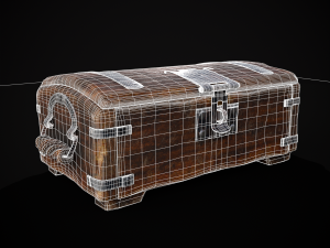 Old Rustic Rose Wood Chest Modello 3D