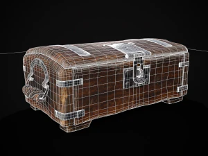 Old Rustic Rose Wood Chest 3D Model
