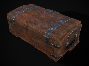 Old Rustic Rose Wood Chest Modello 3D