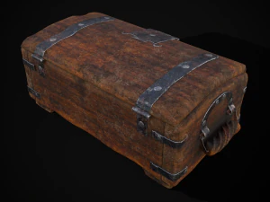 Old Rustic Rose Wood Chest 3D Model