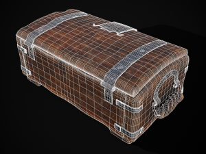 Old Rustic Rose Wood Chest Modello 3D