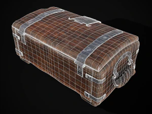 Old Rustic Rose Wood Chest 3D Model