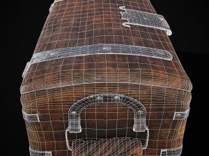 Old Rustic Rose Wood Chest Modello 3D
