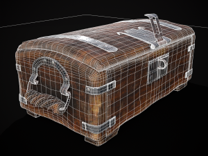 Old Rustic Rose Wood Chest Modello 3D
