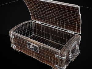 Old Rustic Rose Wood Chest Modello 3D