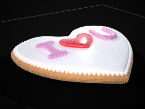 I Heart You Valentines Cookie 3D Model