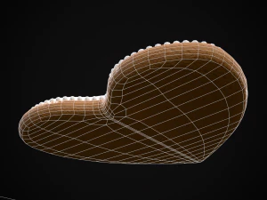 I Heart You Valentines Cookie 3D Model