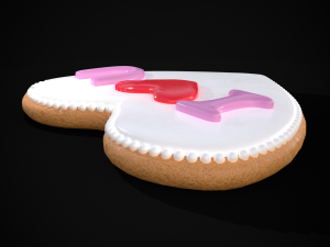 I Heart You Valentines Cookie 3D Model