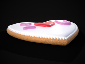 I Heart You Valentines Cookie 3D Model