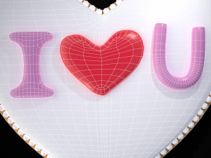 I Heart You Valentines Cookie 3D Model