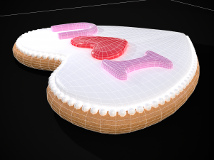 I Heart You Valentines Cookie 3D Model