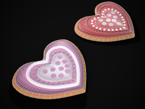 Heart within a Heart Cookie 3D Model