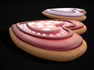 Heart within a Heart Cookie 3D Model