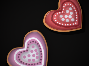 Heart within a Heart Cookie 3D Model