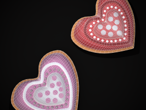 Heart within a Heart Cookie 3D Model